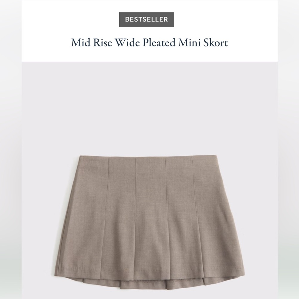 Brown Pleated Mini Skirt